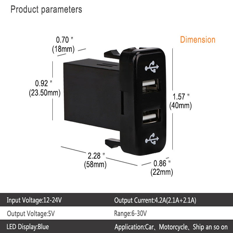 Toyota Dual Port USB Charger