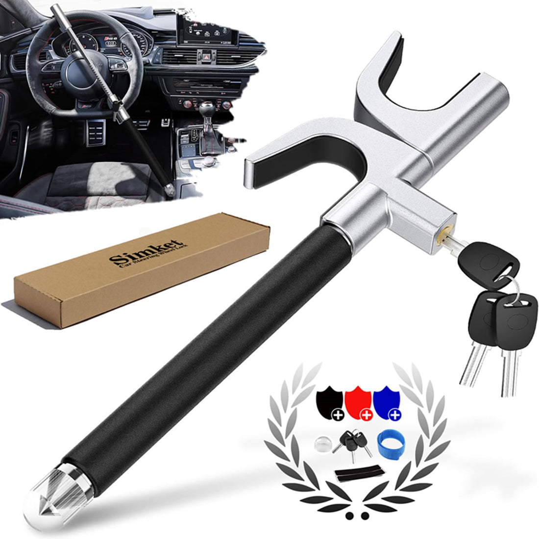 Automobile Lock Car Security Steel Lock For Steering To Clutch