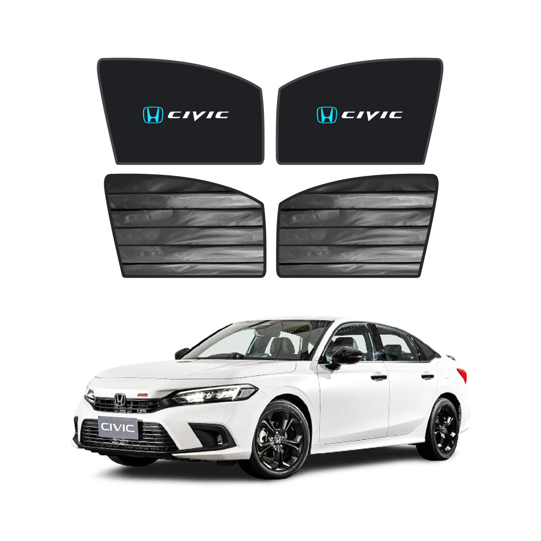 Honda Civic Double Layered Side Shades With Logo - Model 2022-2026