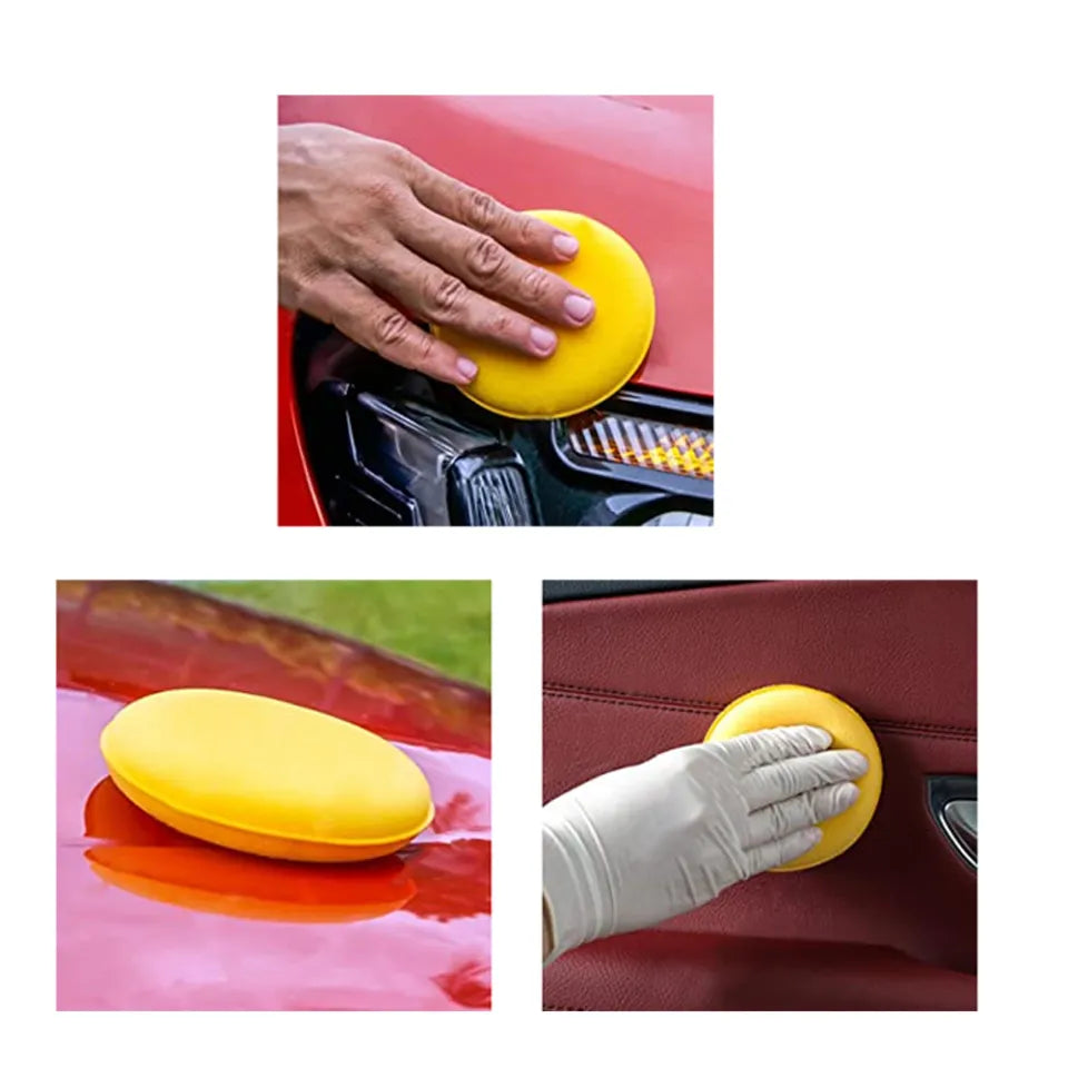 Car care Yellow Foam Applicator Pad (Pack Of 5)