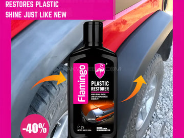 Flamingo Car Plastic Restorer Shiner Polish Plastic Bumper Fender Dashboard Plastic Shine Restorer-300-ml.