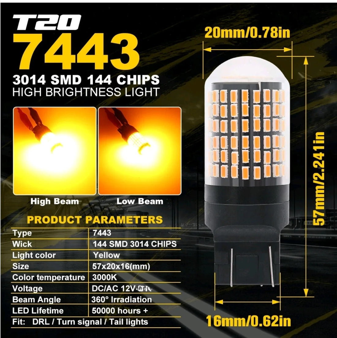 Car Turn Signal Tail Reverse Lights