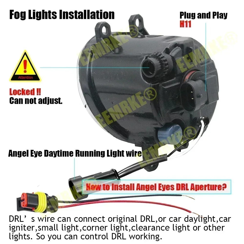 1 set Upgraded LED/DRL Fog Lights