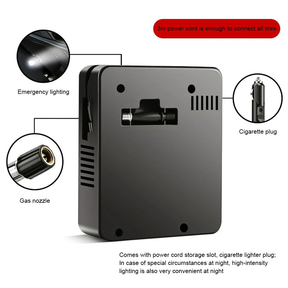 Car Electric Air Pump Mini Tire Inflator 12V 40 PSI